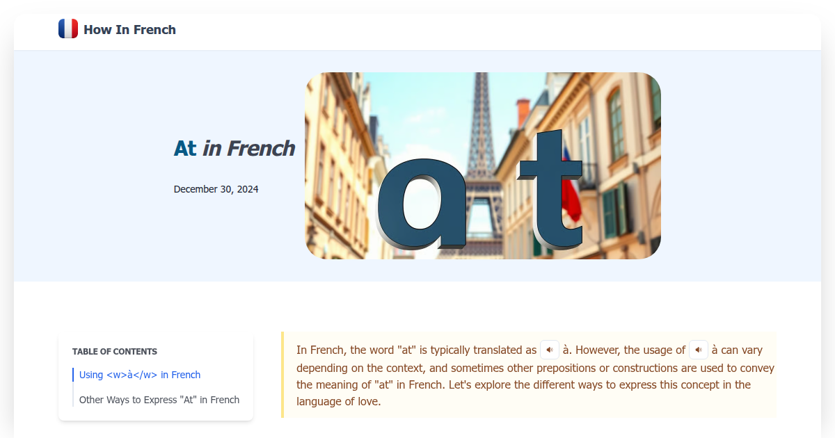 At in French